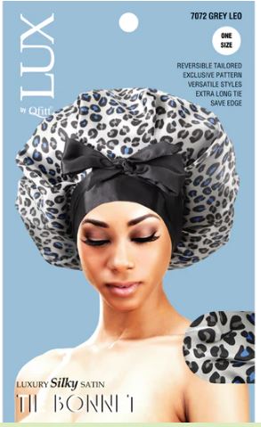 QFITT LUX Luxury Silky Satin Tie Bonnet - PATTERN, Sareya Beauty Supply Store near me